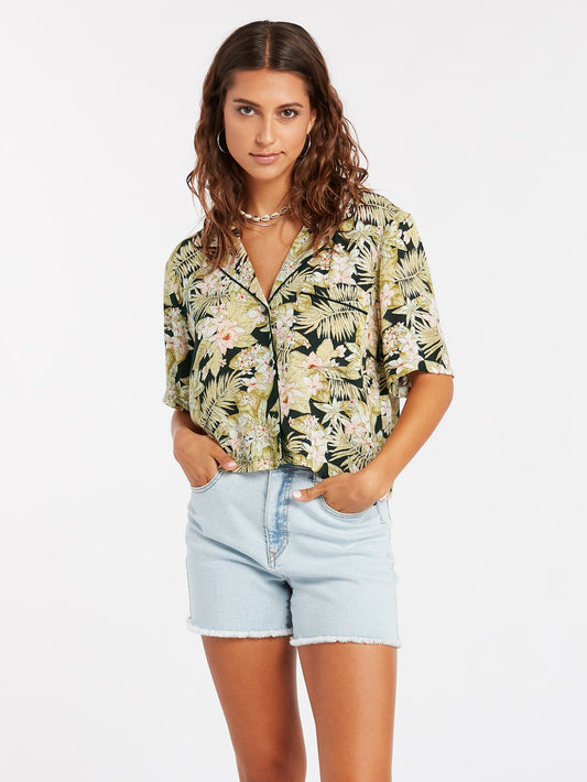 Static Bloom Top - BLACK COMBO