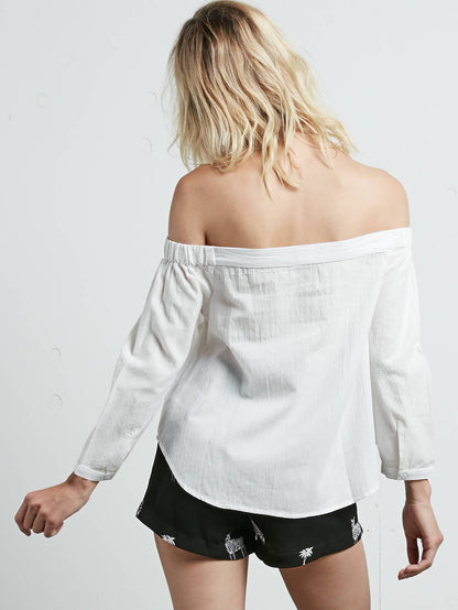 All Biz Long Sleeve Top - White