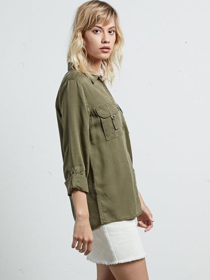 Volcom Plus Long Sleeve Shirt - Dark Camo