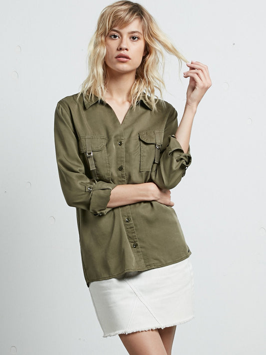 Volcom Plus Long Sleeve Shirt - Dark Camo