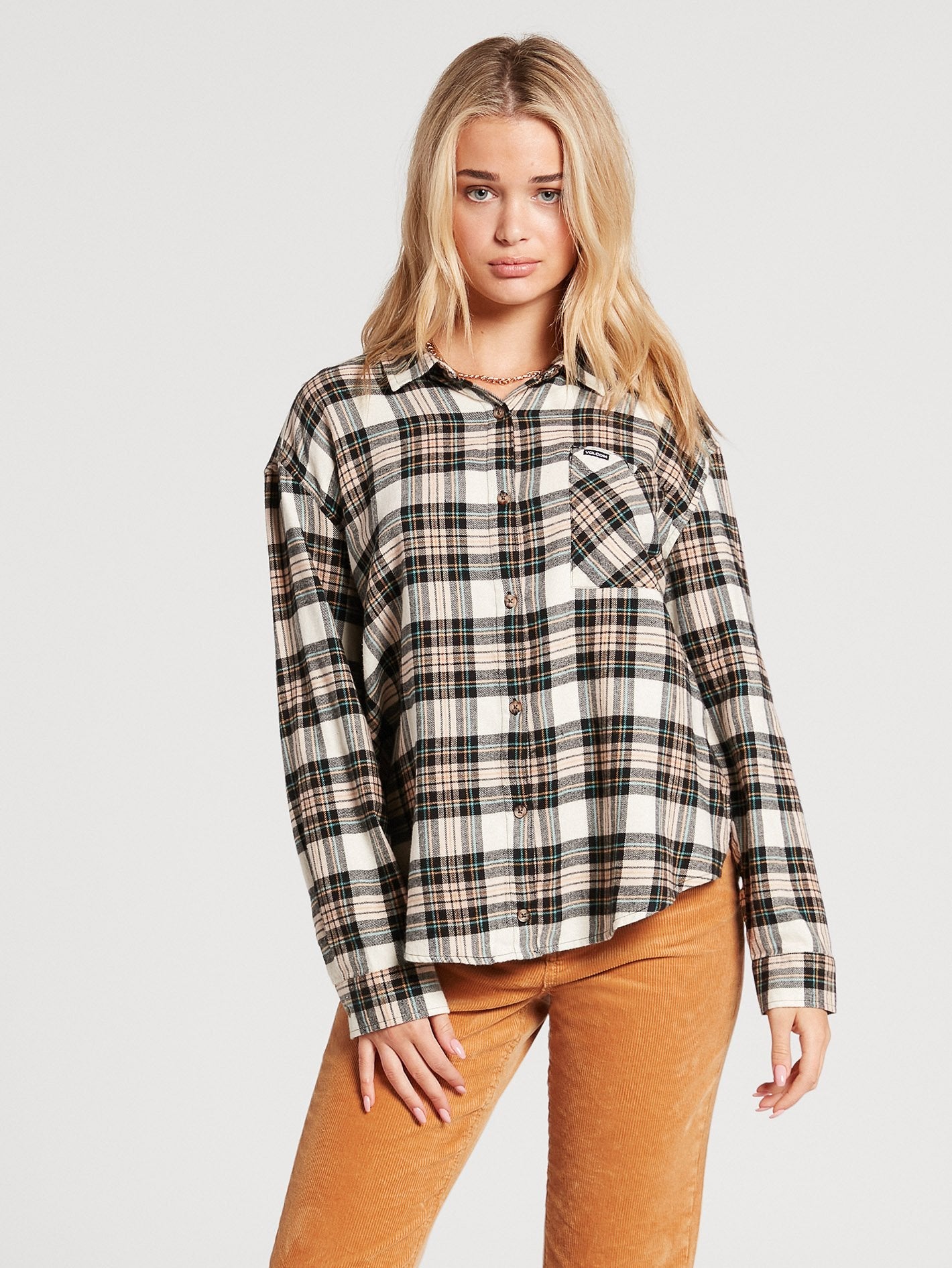Plaid To Meet U Shirt - MUSHROOM