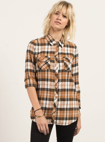 Desert Fly Long Sleeve Flannel - Caramel