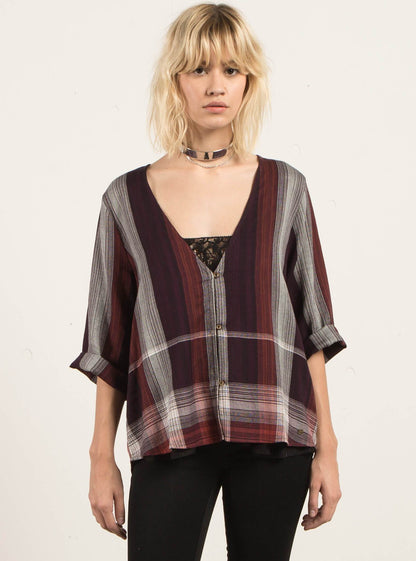 Well Plaid Throw - Plum
