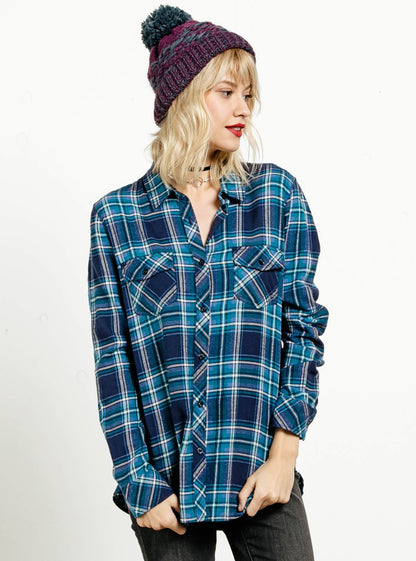 Fly High Long Sleeve Flannel - Royal