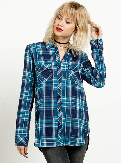 Fly High Long Sleeve Flannel - Royal