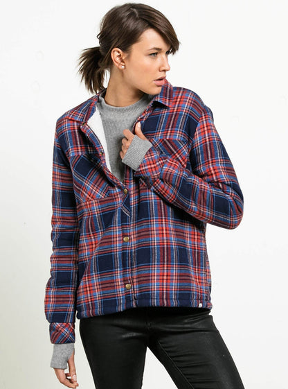 Plaid About You Long Sleeve Flannel - Midnight Blue