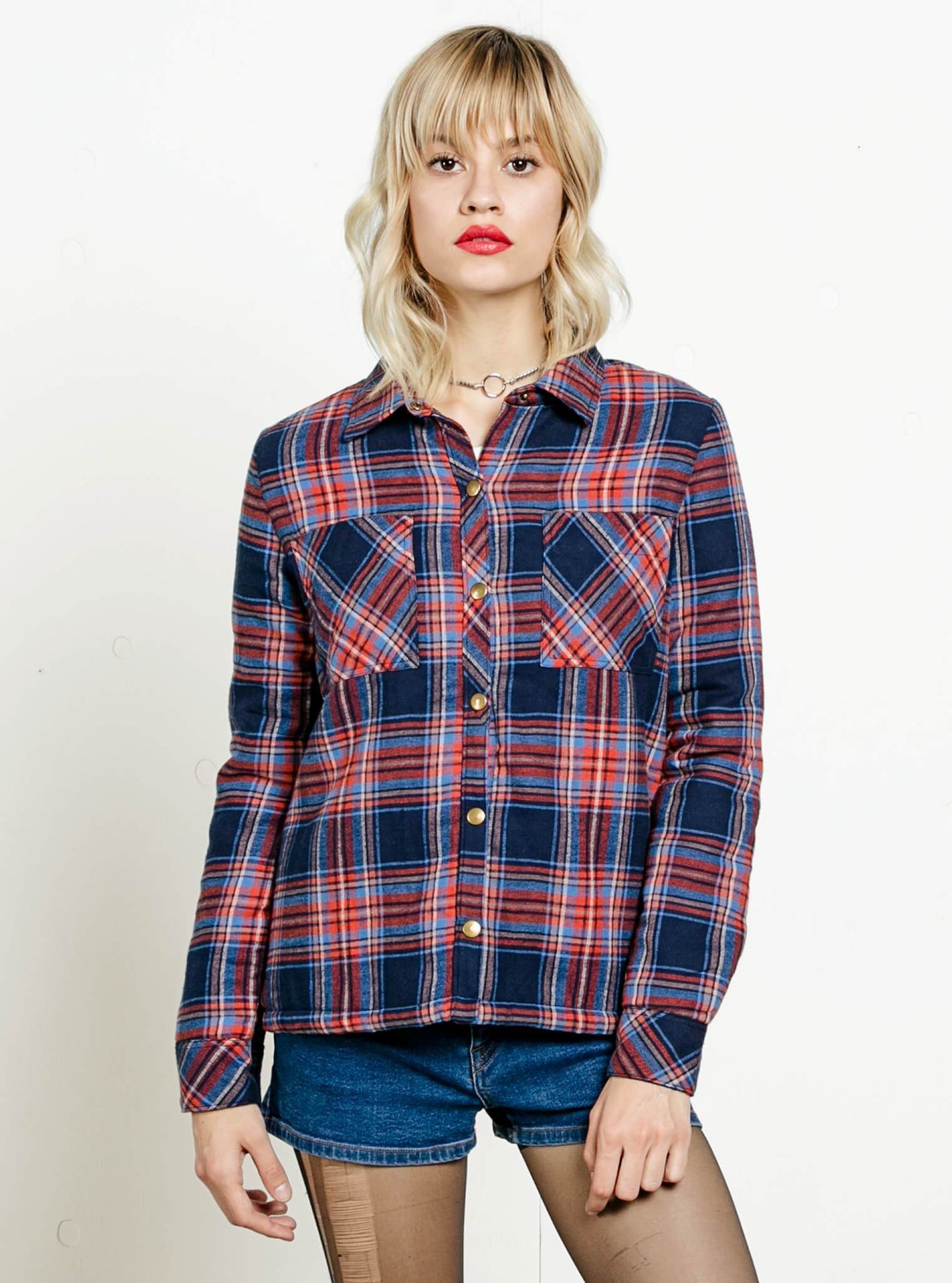 Plaid About You Long Sleeve Flannel - Midnight Blue