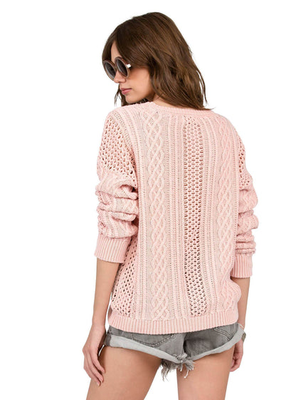 Mess Round Crew Sweater - Powder Pink