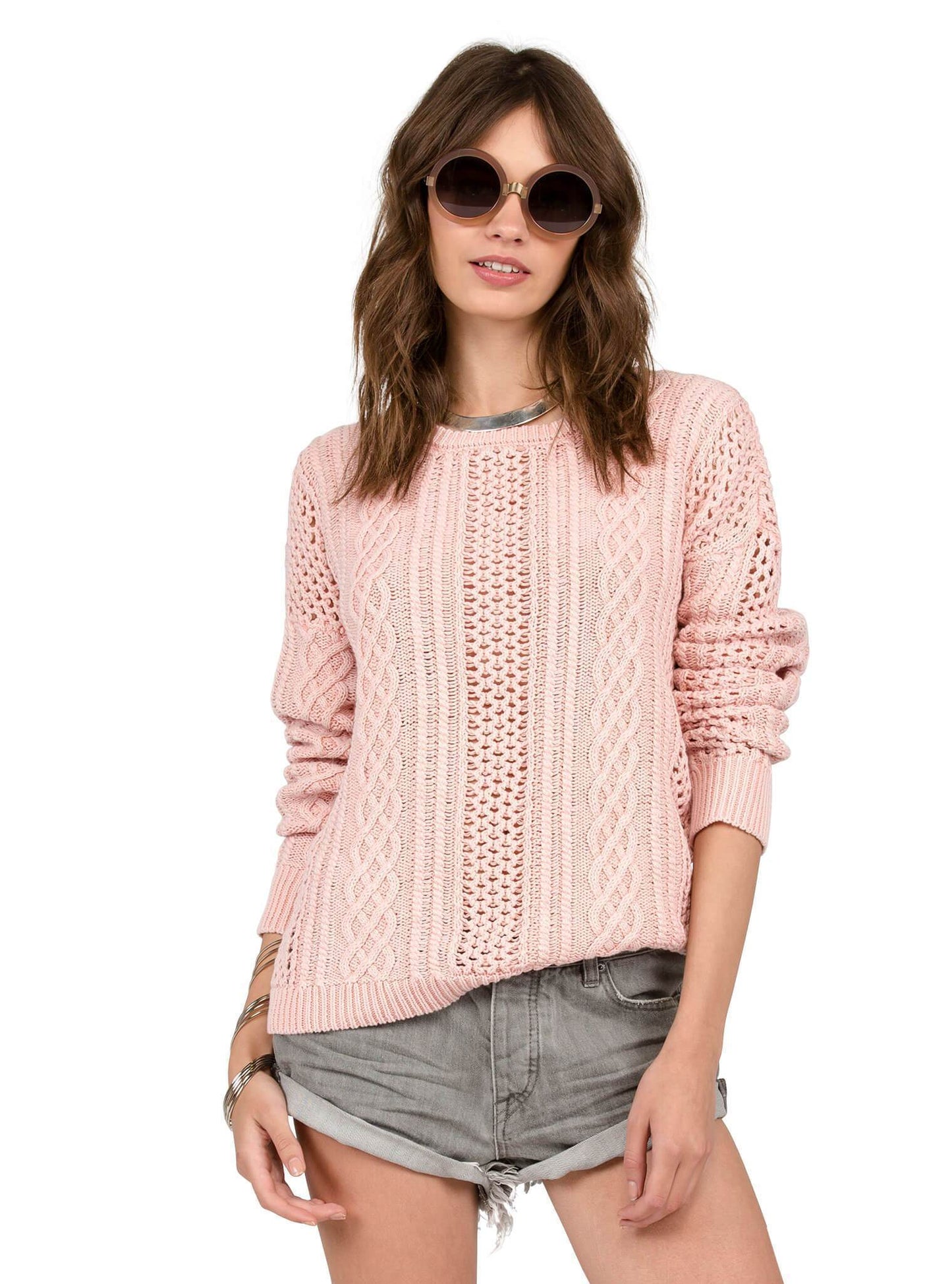 Mess Round Crew Sweater - Powder Pink