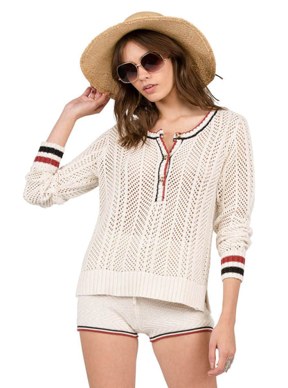 Thumbs Up Henley - Vintage White
