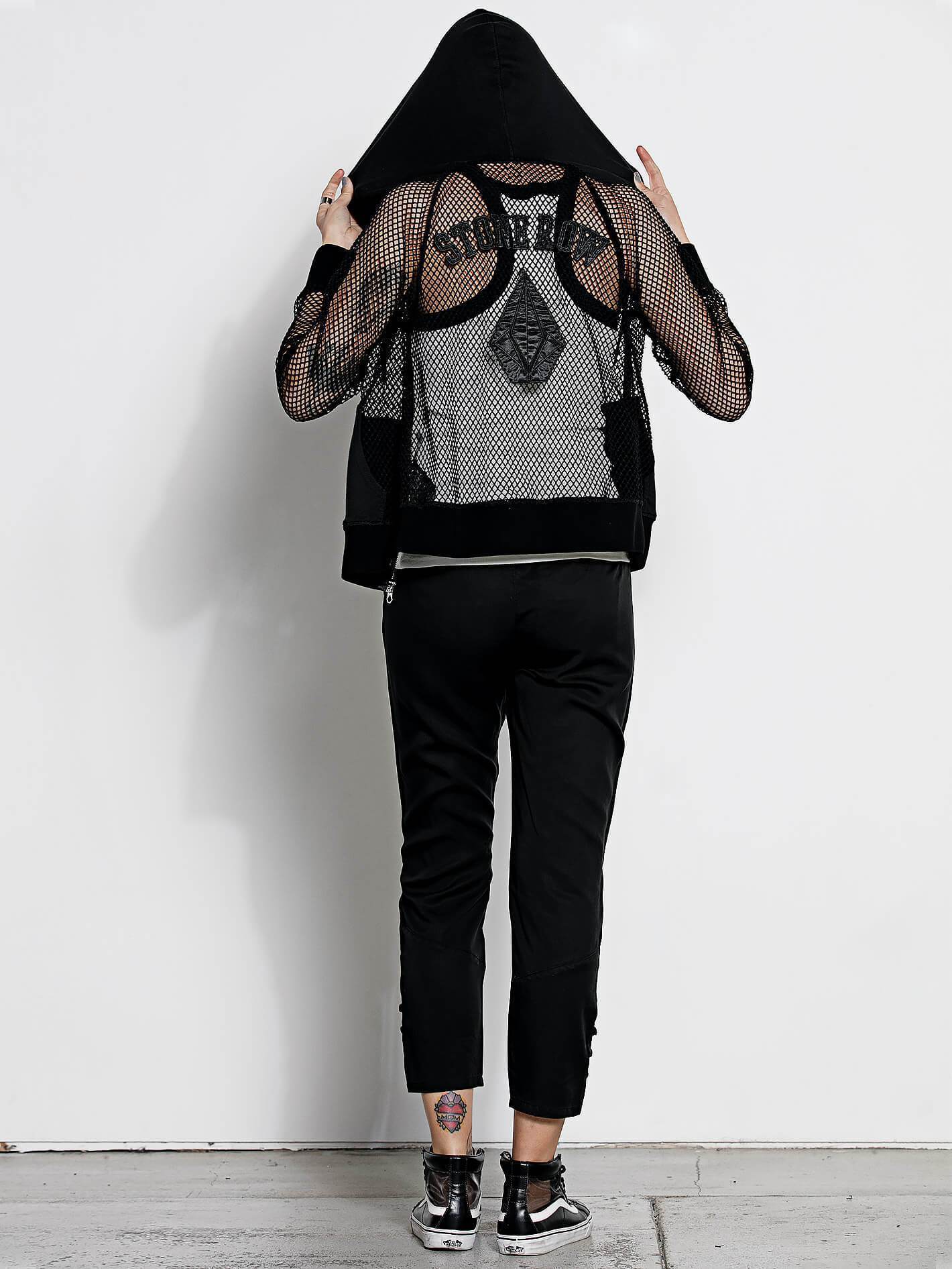 GMJ Mesh Hoodie - Black