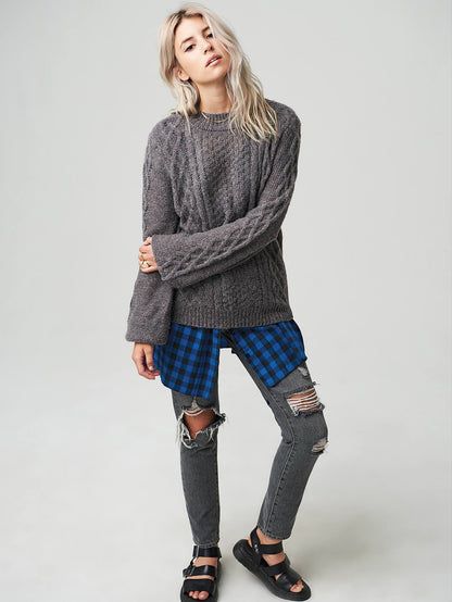 Hellooo Pullover - Heather Grey