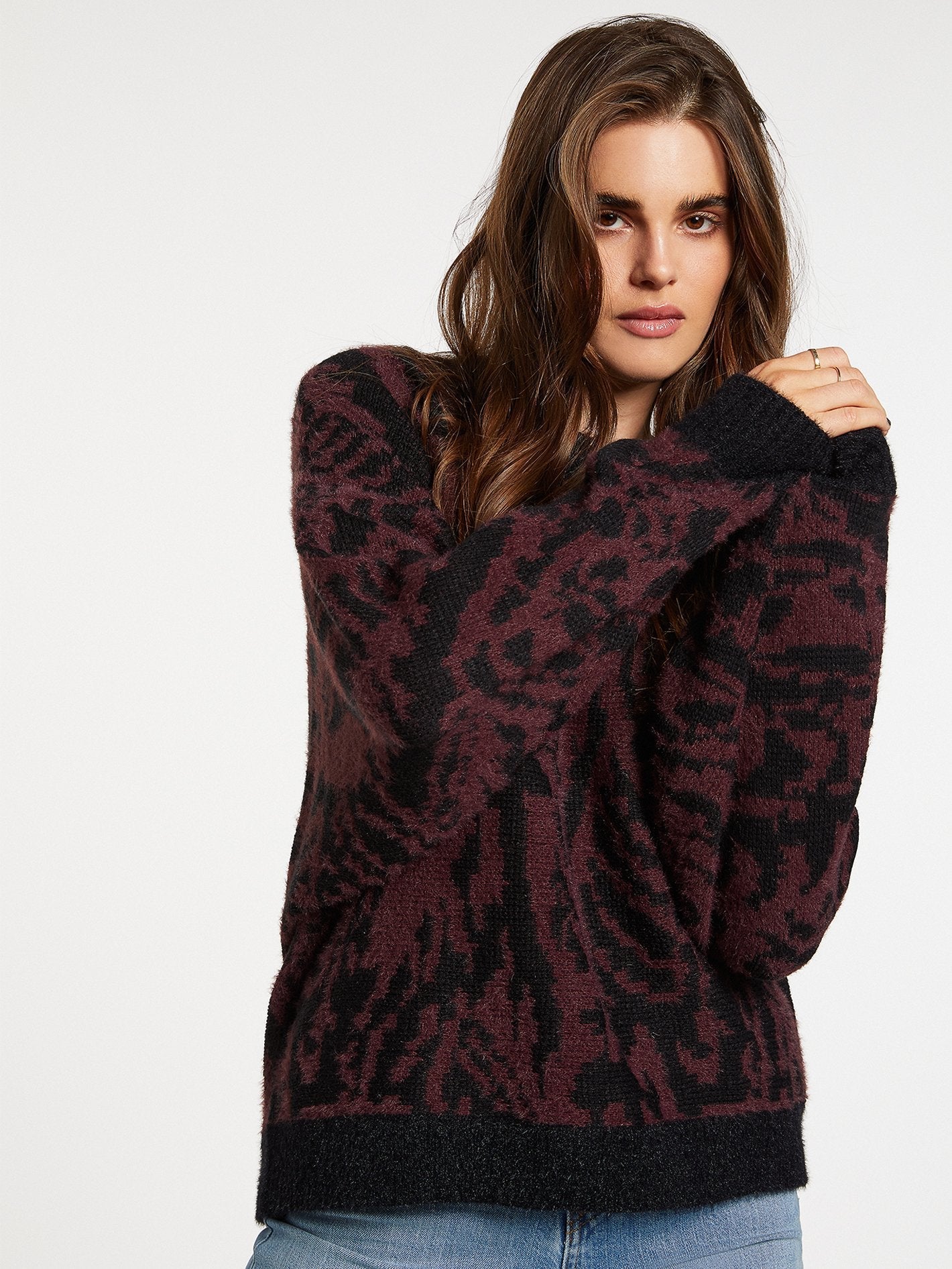 In A Meowment Sweater - BLACK COMBO