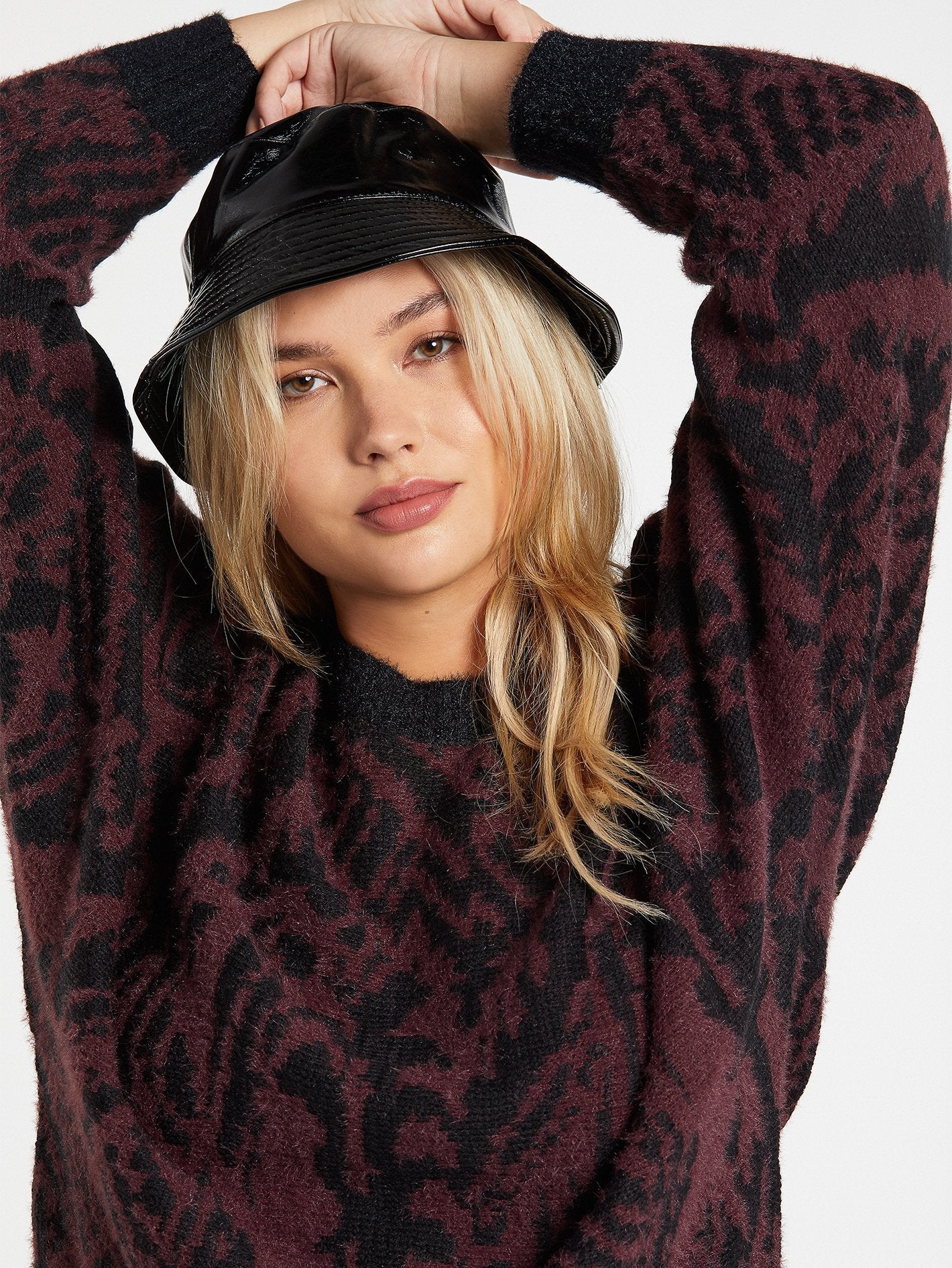 In A Meowment Sweater - BLACK COMBO