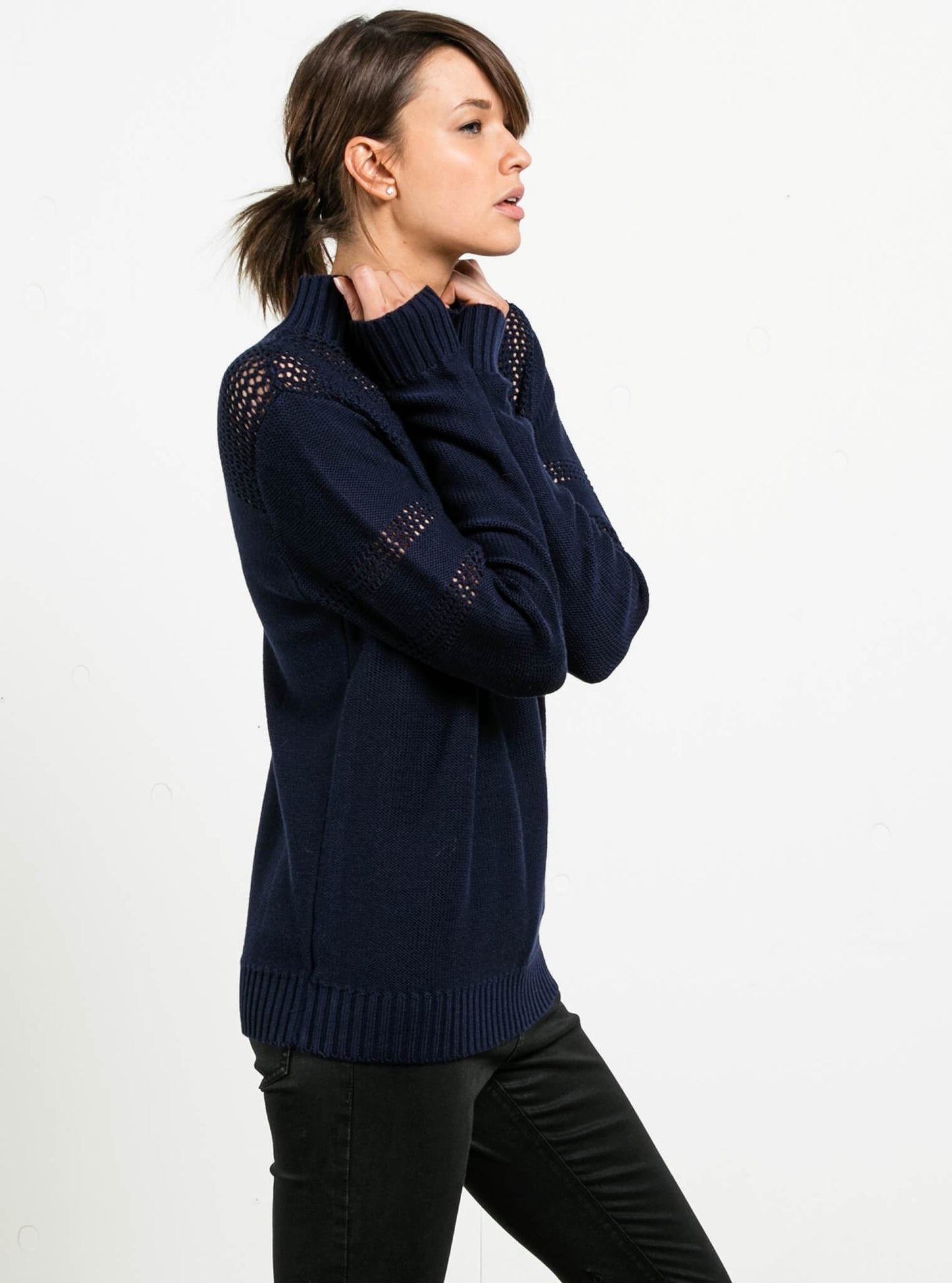 Peepin On Sweater - Midnight Blue