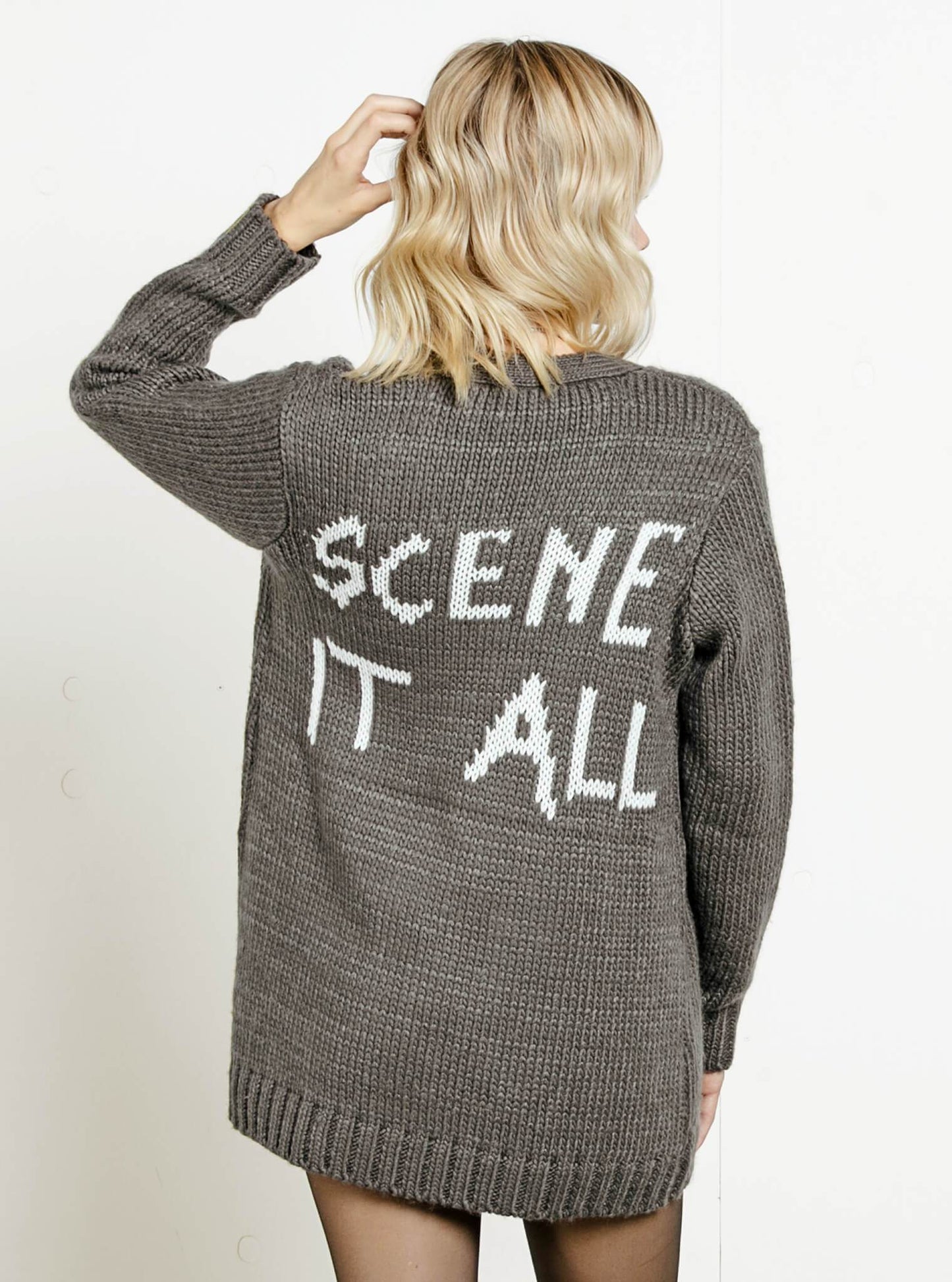 Seen Too Much Cardigan - Charcoal Grey