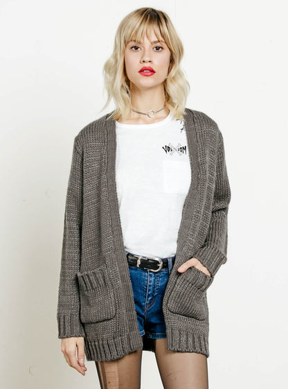 Seen Too Much Cardigan - Charcoal Grey
