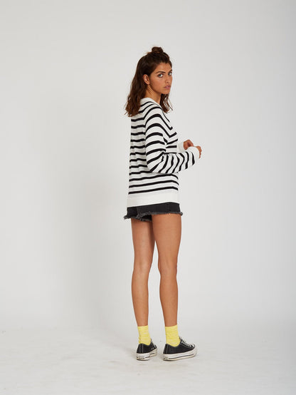 Over N Out Sweater - Black White