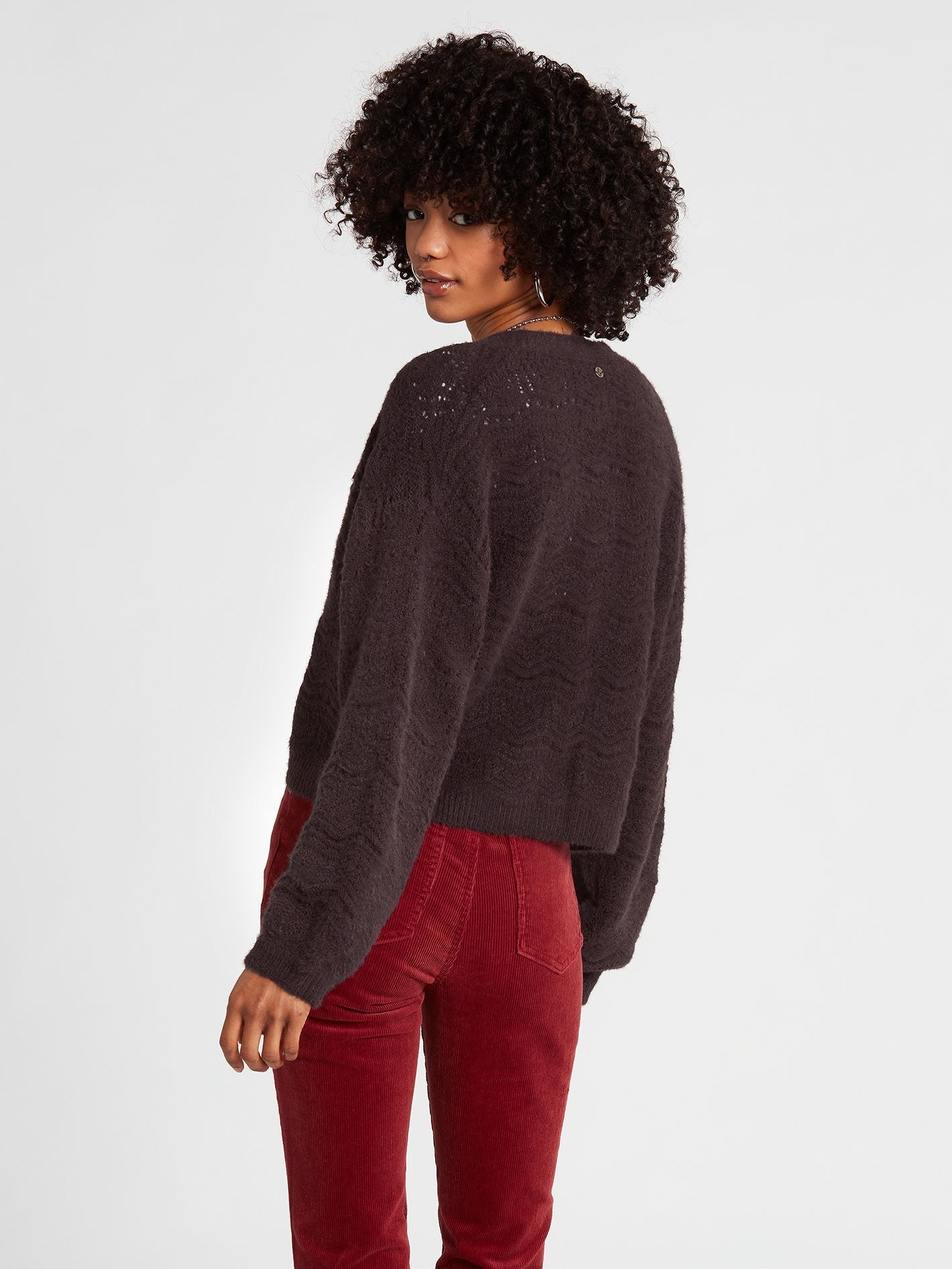 Paradiddle Cardigan - BLACK PLUM