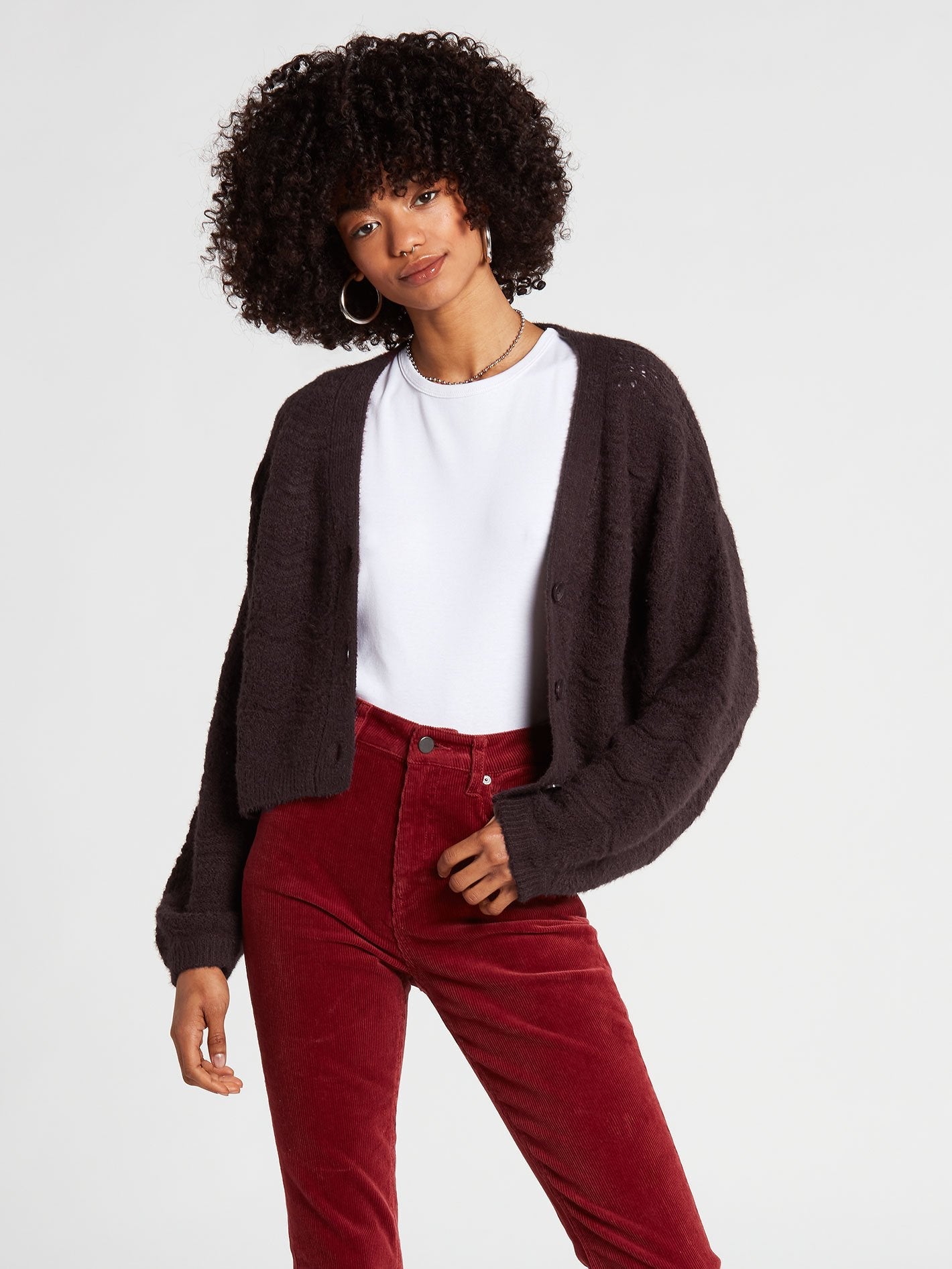 Paradiddle Cardigan - BLACK PLUM