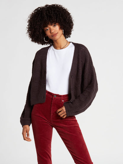 Paradiddle Cardigan - BLACK PLUM