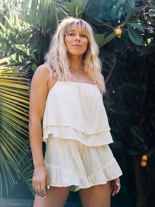 Coco Smocked Short - White