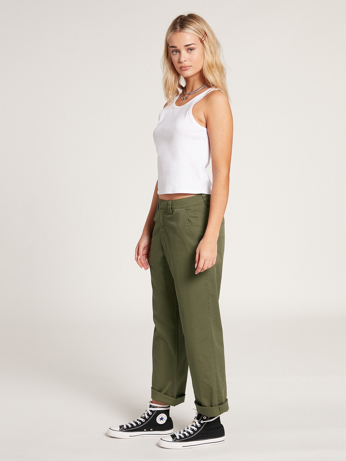 Frochickie Boyfriend Chino Pant - ARMY GREEN COMBO