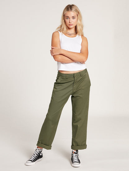 Frochickie Boyfriend Chino Pant - ARMY GREEN COMBO