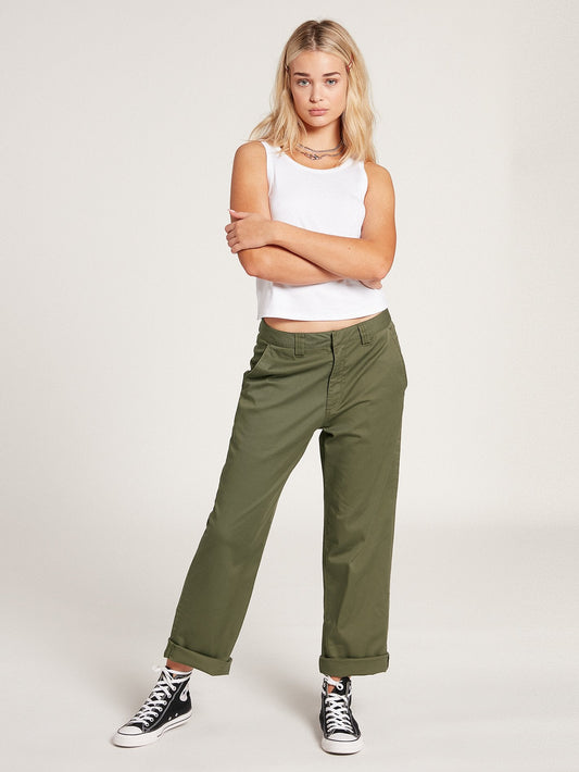 Frochickie Boyfriend Chino Pant - ARMY GREEN COMBO