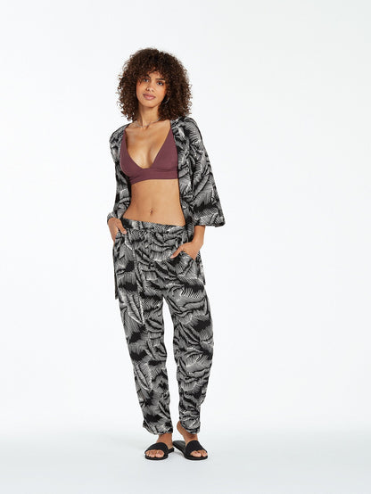 Stay Palm Trousers - BLACK WHITE