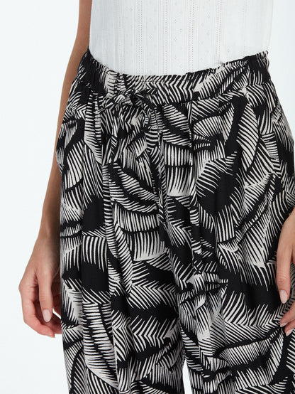 Stay Palm Trousers - BLACK WHITE