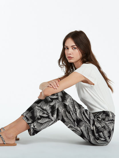 Stay Palm Trousers - BLACK WHITE