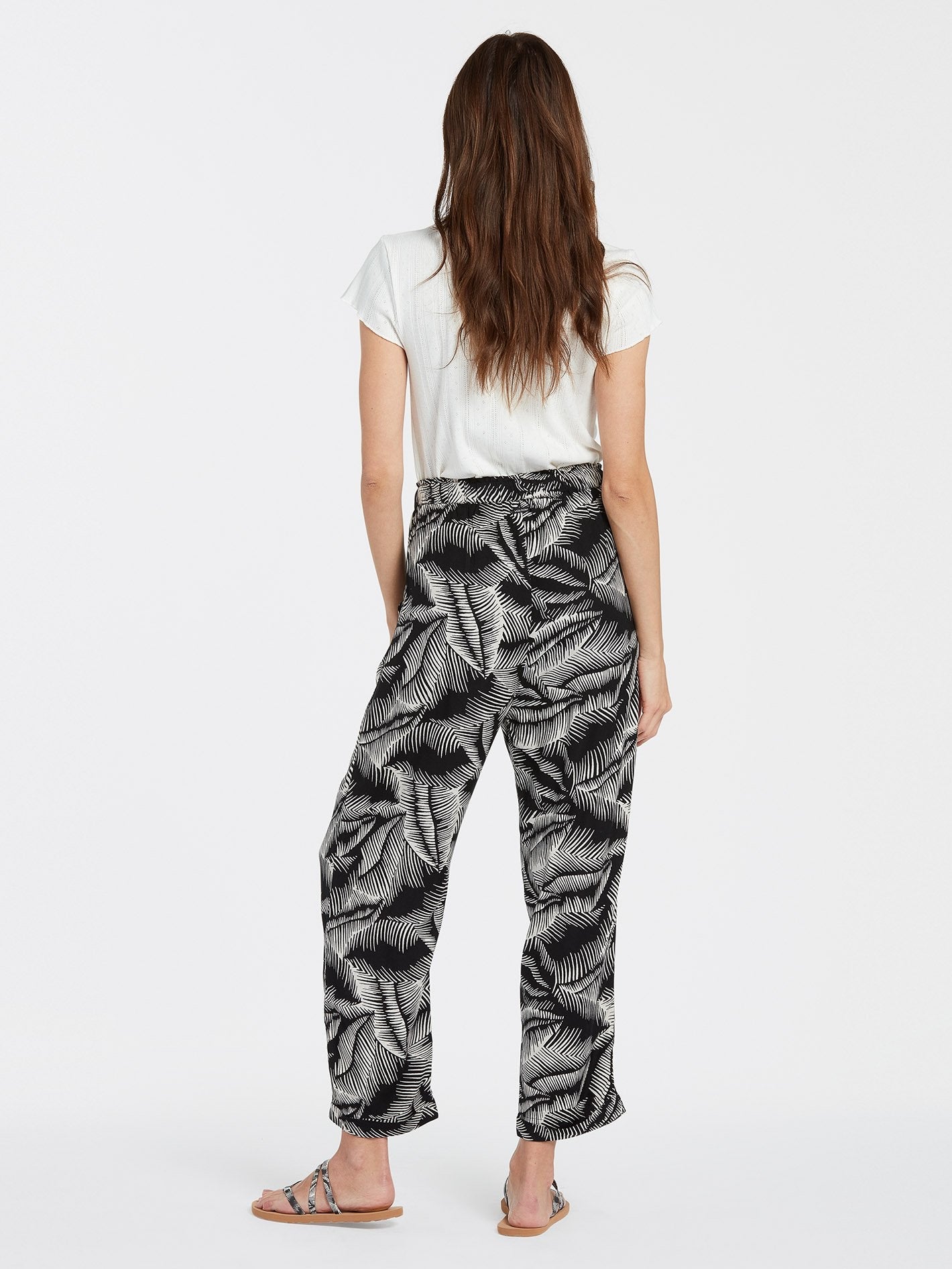 Stay Palm Trousers - BLACK WHITE