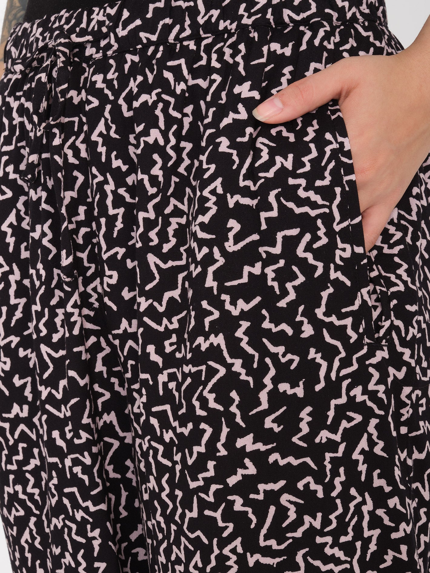 Surfpunk Elastic Waist Trousers - BLACK