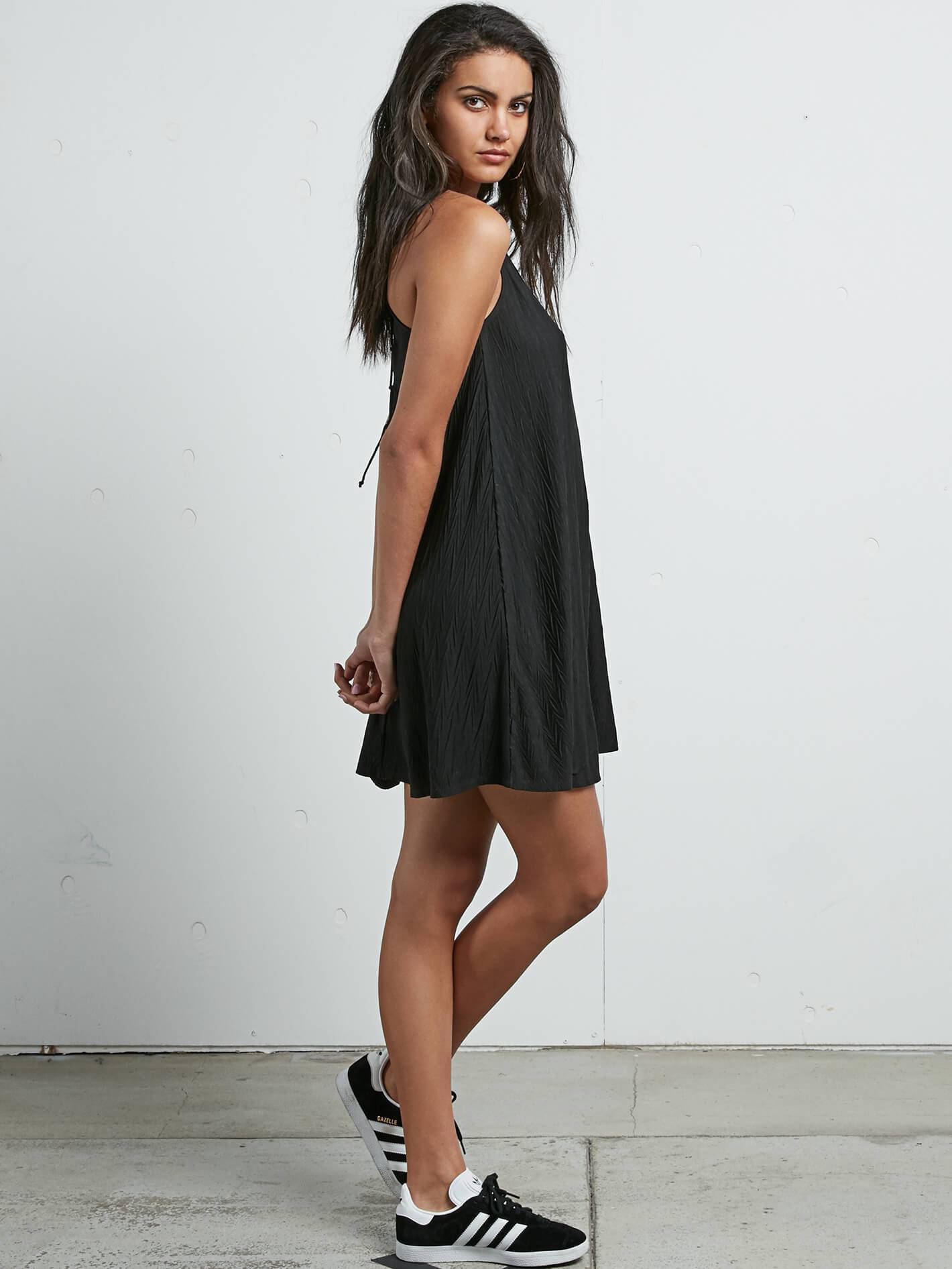 Cross Check Dress - Black