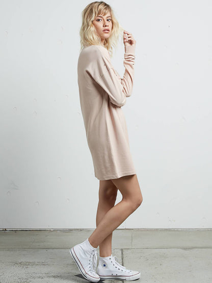 Pique Boo Dress - Mushroom