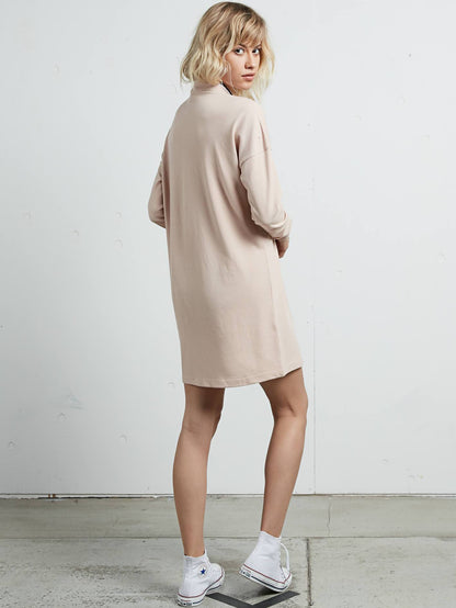Pique Boo Dress - Mushroom