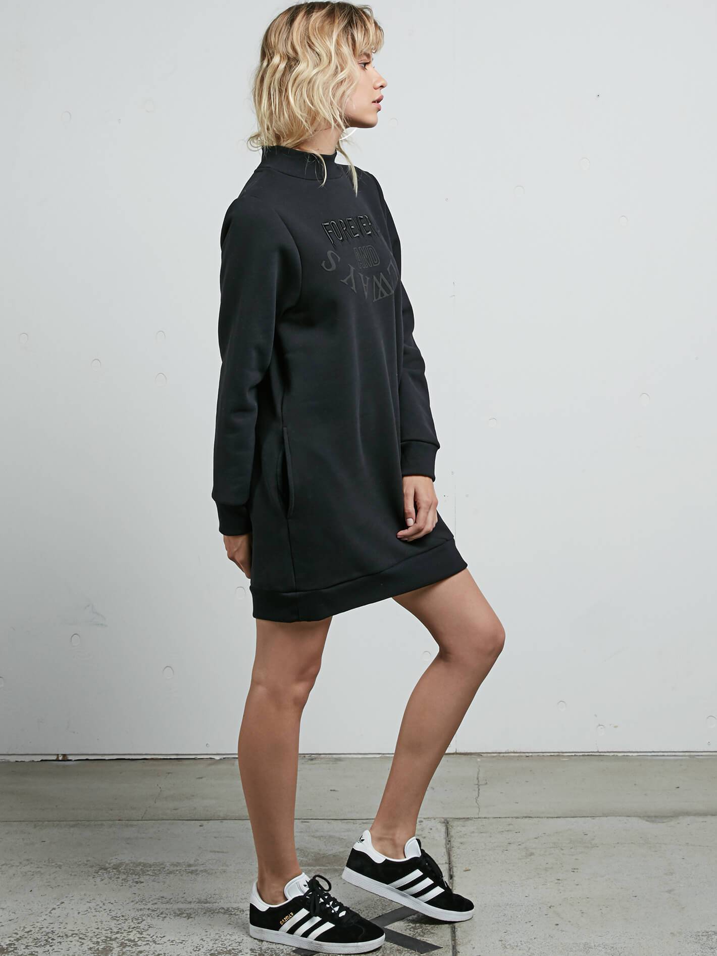 BURN CITY FLCE DRESS VINTAGE BLACK
