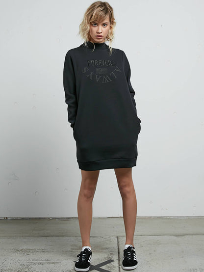 BURN CITY FLCE DRESS VINTAGE BLACK