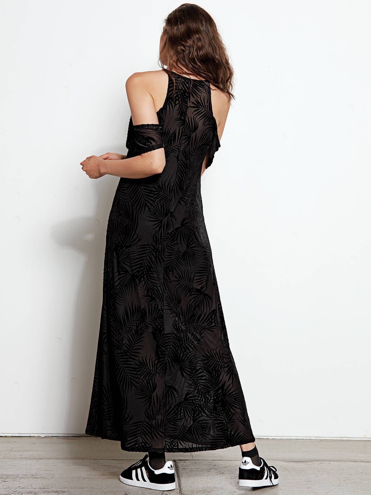 Palmshell Maxi Dress - Black