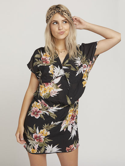 Rag'N Flower Dress  - Black Combo