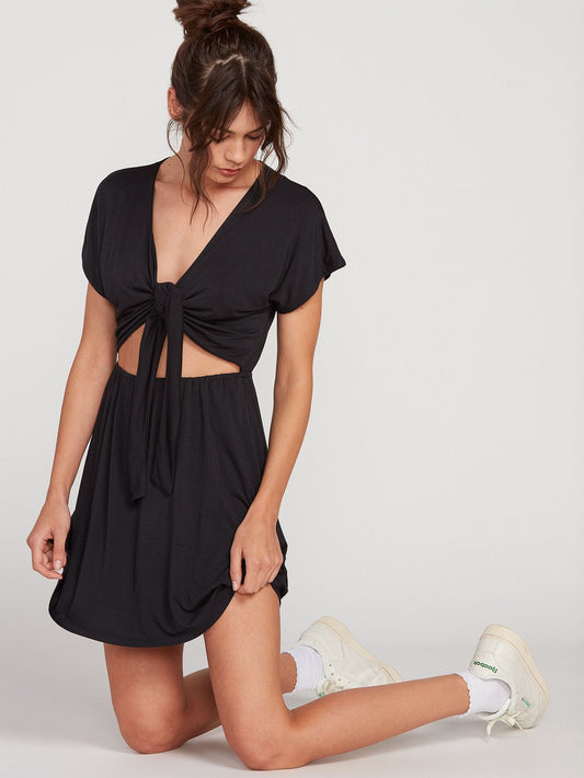 Coco Tie Front Dress - Black
