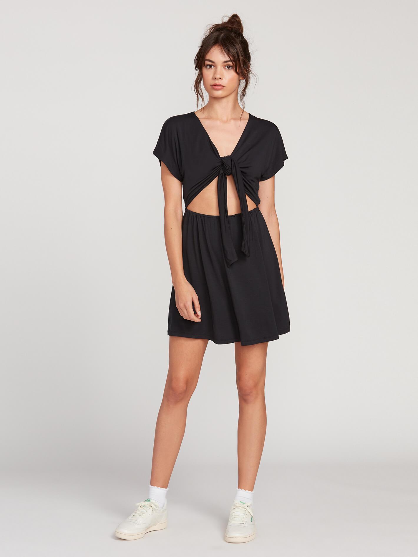 Coco Tie Front Dress - Black