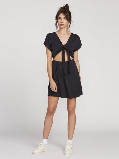 Coco Tie Front Dress - Black