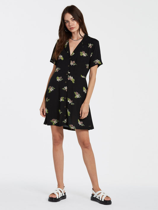 Stormy Tropix Dress - BLACK