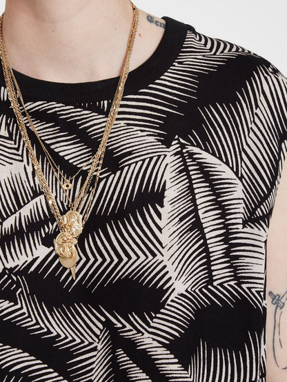 Stay Palm T Dress - BLACK WHITE