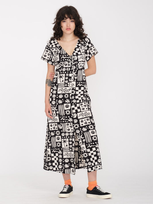Sunny Wild Long Dress - BLACK