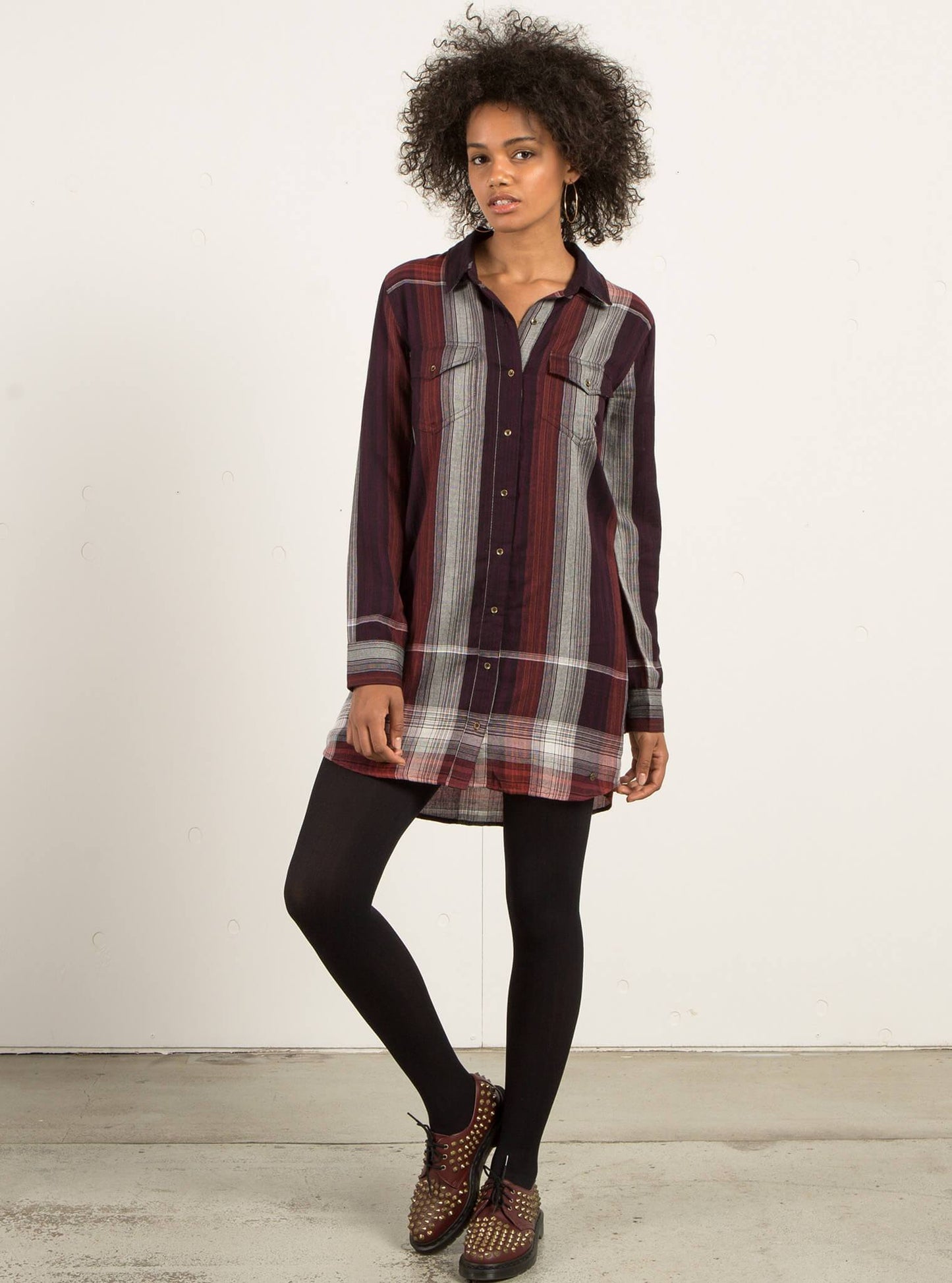 Well Plaid Dress - Plum