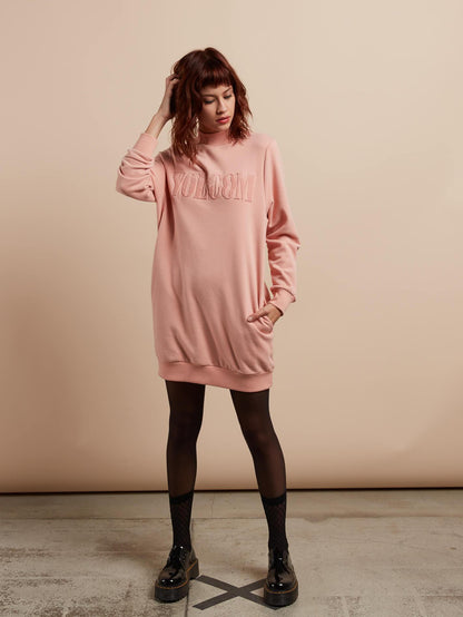 Burn City Fleece Dress - Mellow Rose