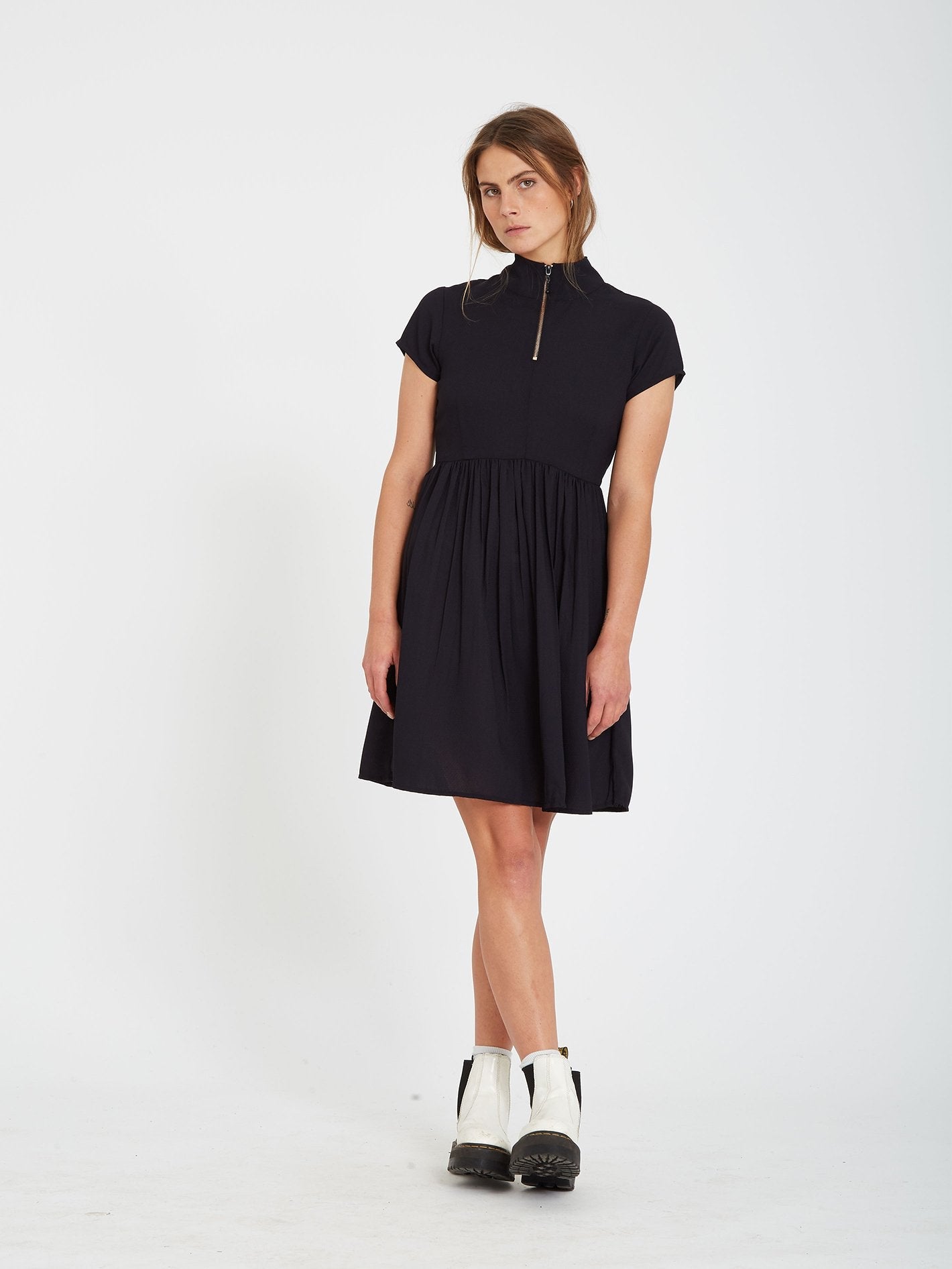 Dotsabilly Dress - BLACK